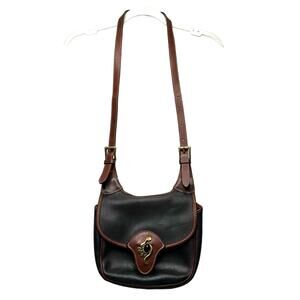 Vintage Classic Leather Purse Crossbody Handbag Brass Detail Bar Harbor Quality